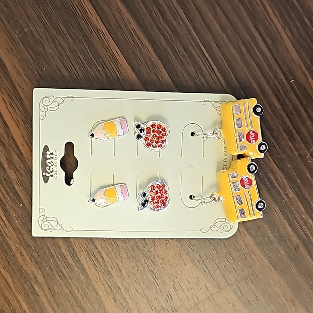 Cute Teacher Theme Earrings Set